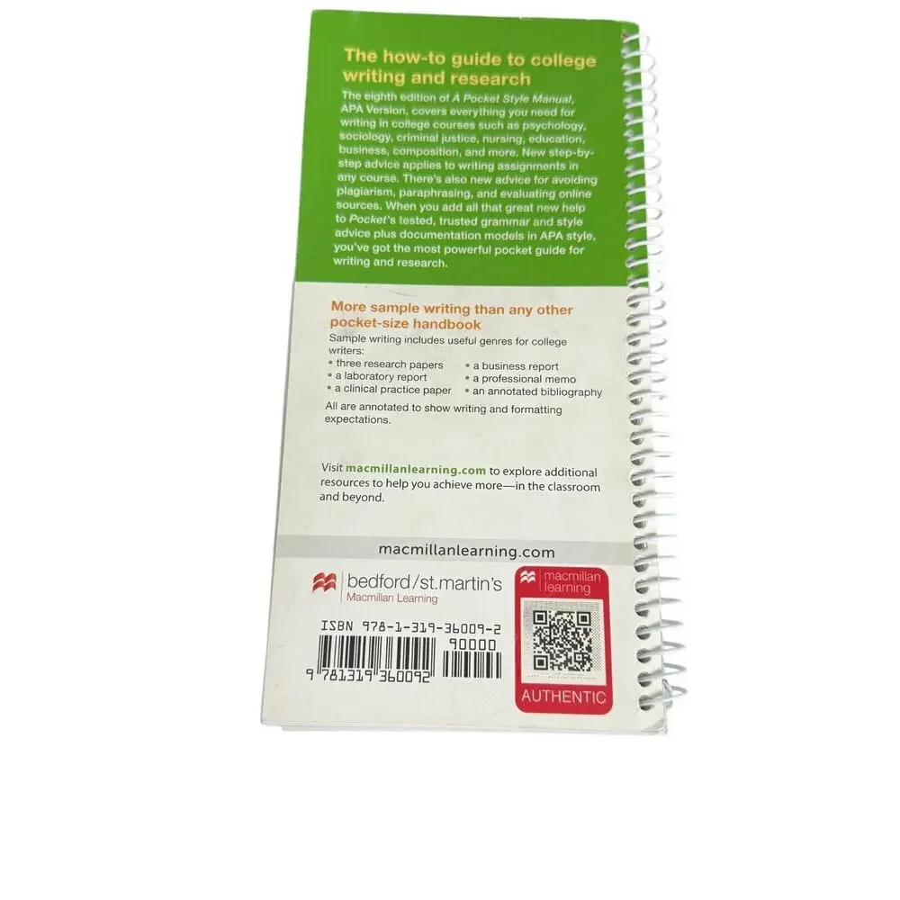 A Pocket Style Manual, APA Version, 2020 Update - Spiral-bound - Very Good